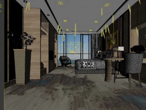 bedroom hotel suites designed a complete 87 3D Model