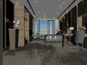 bedroom hotel suites designed a complete 87 3D Модель