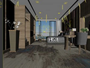 bedroom hotel suites designed a complete 87 3D Model