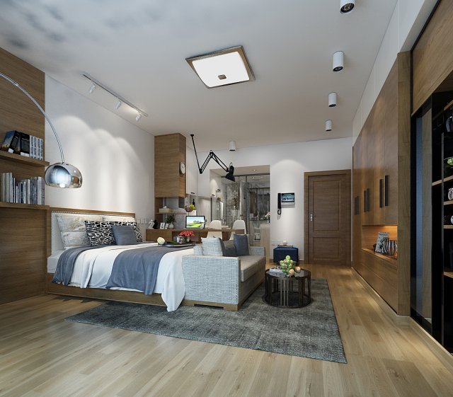 bedroom hotel suites designed a complete 88 Modèle 3D .c4d .max .obj .3ds .fbx .stl .blend 