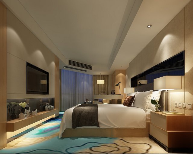 bedroom hotel suites designed a complete 90 Modelo 3D .c4d .max .obj .3ds .fbx .stl .blend 