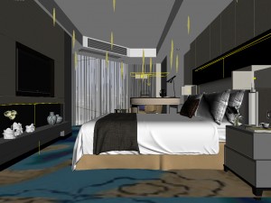 bedroom hotel suites designed a complete 90 Modelo 3D