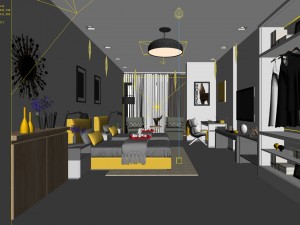 bedroom hotel suites designed a complete 91 3D Model