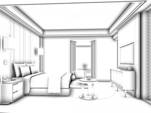 bedroom hotel suites designed a complete 92 3D Model