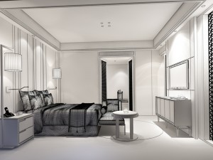 bedroom hotel suites designed a complete 92 3D Model