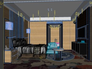 bedroom hotel suites designed a complete 92 3D Model