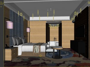 bedroom hotel suites designed a complete 92 3D Model