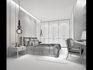 bedroom hotel suites designed a complete 93 3D Model