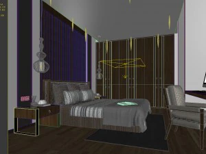 bedroom hotel suites designed a complete 93 3D Model