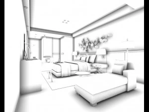 bedroom hotel suites designed a complete 94 3D Model