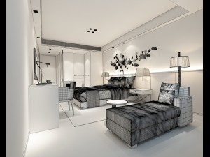 bedroom hotel suites designed a complete 94 3D 모델