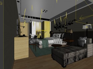 bedroom hotel suites designed a complete 94 3D 모델
