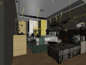 bedroom hotel suites designed a complete 94 3D Model