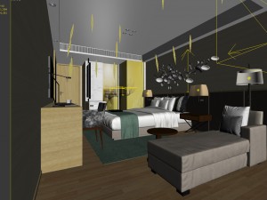 bedroom hotel suites designed a complete 94 3D 모델