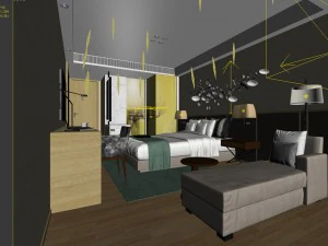 bedroom hotel suites designed a complete 94 3D Model