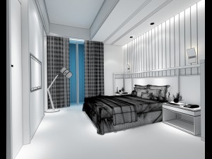 bedroom hotel suites designed a complete 97 3D 모델