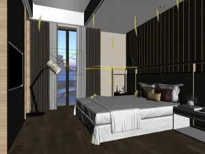 bedroom hotel suites designed a complete 97 3D Model