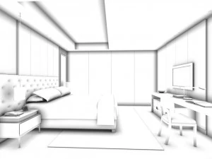 bedroom hotel suites designed a complete 98 3D Model