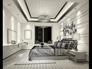 bedroom hotel suites designed a complete 99 3D Model