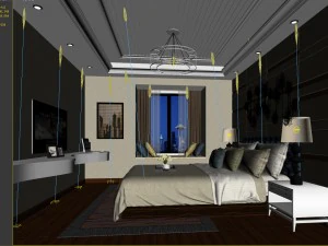bedroom hotel suites designed a complete 99 3D Model