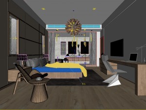 bedroom hotel suites designed a complete 100 3D मॉडल