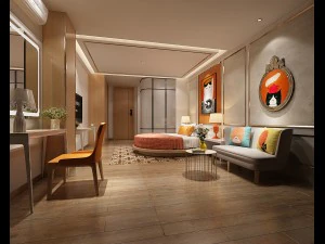 완전한 101개를 디자인한 침실 호텔 스위트룸 3D 모델