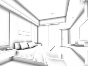 bedroom hotel suites designed a complete 103 3D Model