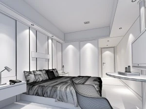 bedroom hotel suites designed a complete 103 3D Model