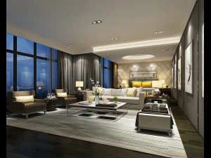 Спальни гостиничных люксов спроектированы полностью 104 3D Модель