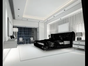 bedroom hotel suites designed a complete 107 3D Model