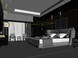 bedroom hotel suites designed a complete 107 3D Model