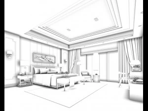 bedroom hotel suites designed a complete 108 3D Model
