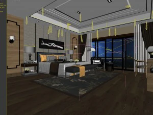 bedroom hotel suites designed a complete 108 3D Model