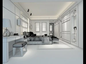 bedroom hotel suites designed a complete 109 3D Model