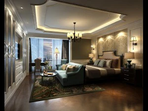 침실 호텔 스위트는 전체 110개를 설계했습니다. 3D 모델