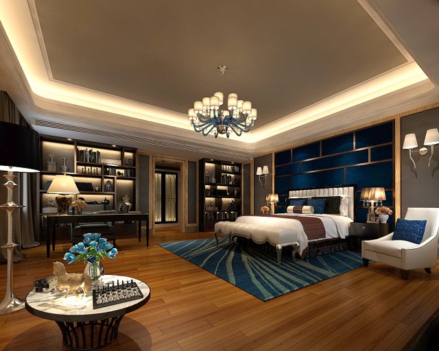 bedroom hotel suites designed a complete 111 Model 3D .c4d .max .obj .3ds .fbx .stl .blend 