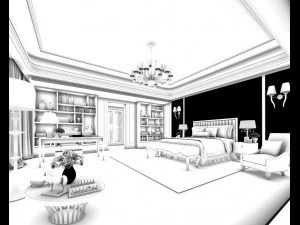 bedroom hotel suites designed a complete 111 3D Model