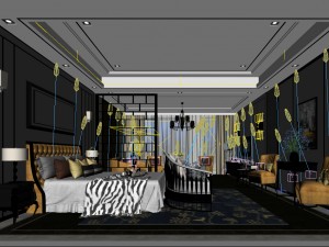bedroom hotel suites designed a complete 113 3D Model