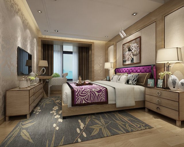 bedroom hotel suites designed a complete 114 3D Modell .c4d .max .obj .3ds .fbx .stl .blend