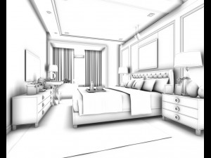 bedroom hotel suites designed a complete 114 3D Modell