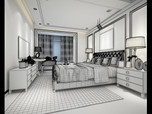 bedroom hotel suites designed a complete 114 3D Modell