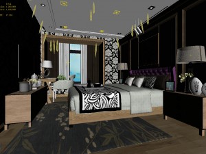 bedroom hotel suites designed a complete 114 3D Modell