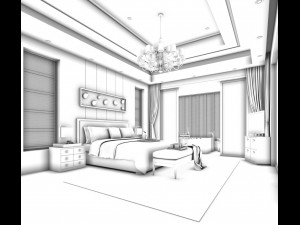 bedroom hotel suites designed a complete 115 3D मॉडल