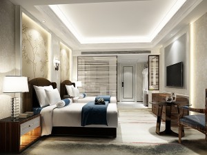 bedroom hotel suites designed a complete 116 3D Model