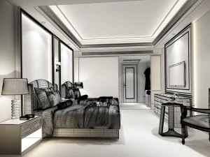 बेडरूम होटल सुइट्स पूरे 116 डिज़ाइन किए गए 3D मॉडल