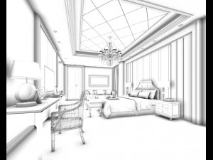 bedroom hotel suites designed a complete 117 3D Model