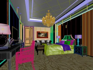 bedroom hotel suites designed a complete 117 3D Model