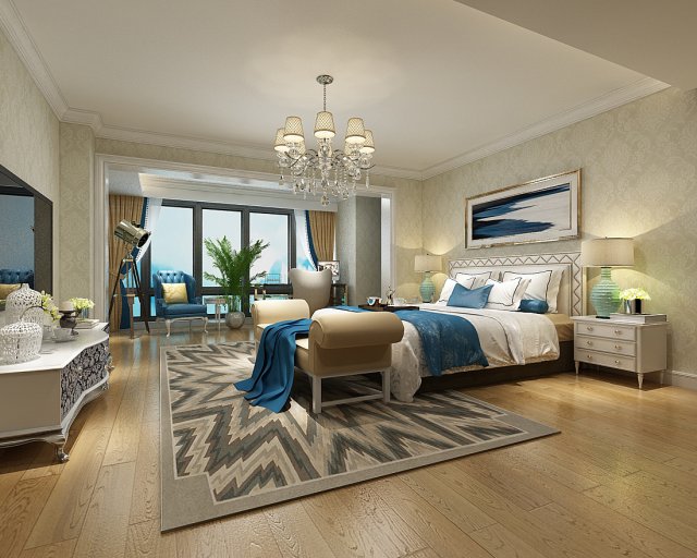 bedroom hotel suites designed a complete 118 3D Модель .c4d .max .obj .3ds .fbx .stl .blend 