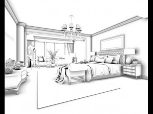 bedroom hotel suites designed a complete 118 3D Модель