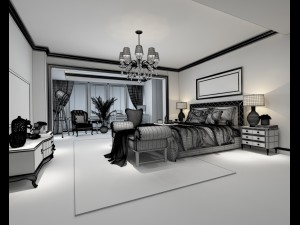 bedroom hotel suites designed a complete 118 3D Модель